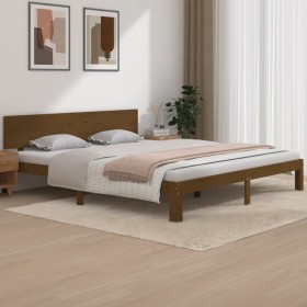 Honey brown solid wood bed frame 180x200 cm by vidaXL, Beds and slatted bases - Ref: Foro24-810513, Price: 200,99 €, Discount: %