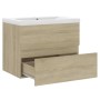 Mueble con lavabo madera de ingeniería roble Sonoma de vidaXL, Tocadores de baño - Ref: Foro24-3071543, Precio: 150,96 €, Des...