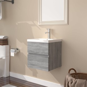 Sonoma gray plywood bathroom cabinet with sink by vidaXL, bathroom vanities - Ref: Foro24-3152859, Price: 108,99 €, Discount: %