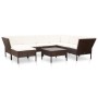 Set muebles de jardín 8 piezas y cojines ratán sintético marrón de vidaXL, Conjuntos de jardín - Ref: Foro24-48951, Precio: 5...