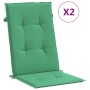 Cojín silla de jardín respaldo alto 2 uds tela verde 120x50x3cm de vidaXL, Cojines para sillas y sofás - Ref: Foro24-43185, P...