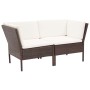 Set muebles de jardín 8 piezas y cojines ratán sintético marrón de vidaXL, Conjuntos de jardín - Ref: Foro24-48951, Precio: 5...