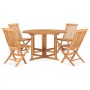 Klappbare Garten-Essgruppe 5-teilig aus massivem Teakholz von vidaXL, Gartensets - Ref: Foro24-3059987, Preis: 483,99 €, Raba...