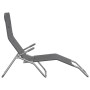 Folding sun loungers 2 units, made of steel with gray coating and textilene fabric. by vidaXL, Loungers - Ref: Foro24-312474,...