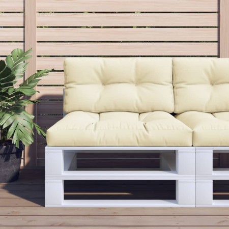 Cushions for pallet sofa 2 units cream fabric by vidaXL, Cushions for chairs and sofas - Ref: Foro24-314515, Price: 52,99 €, ...