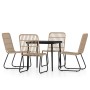 5-piece oak garden dining set by vidaXL, Garden sets - Ref: Foro24-3099174, Price: 535,64 €, Discount: %