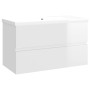 Mueble con lavabo madera de ingeniería blanco brillo de vidaXL, Tocadores de baño - Ref: Foro24-3071555, Precio: 224,07 €, De...