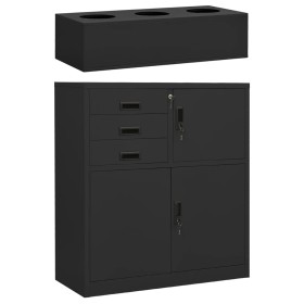 Anthracite gray steel planter office cabinet 90x40x125 cm by vidaXL, Lockers and storage cabinets - Ref: Foro24-3095269, Pric...