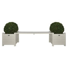 White flower pots with bench, Esschert Design CF33W by Esschert Design, Pots and planters - Ref: Foro24-404626, Price: 195,85...