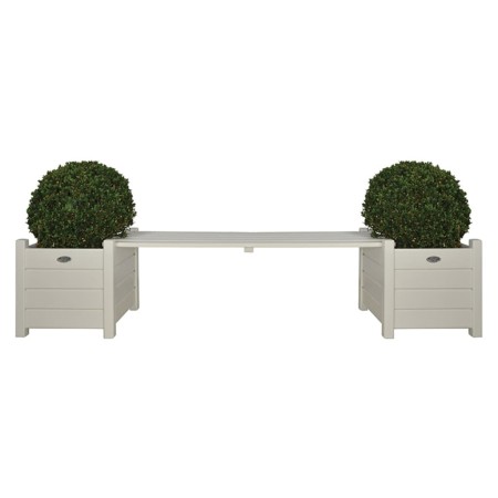 Maceteros blancos con banco, Esschert Design CF33W de Esschert Design, Maceteros y jardineras - Ref: Foro24-404626, Precio: 1...