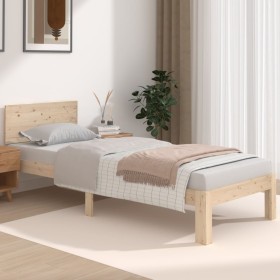 Estructura de cama madera maciza 75x190 cm de vidaXL, Camas y somieres - Ref: Foro24-810455, Precio: 84,99 €, Descuento: %