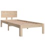 Estructura de cama madera maciza 75x190 cm de vidaXL, Camas y somieres - Ref: Foro24-810455, Precio: 82,23 €, Descuento: %