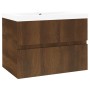 Oak brown plywood bathroom cabinet with sink by vidaXL, bathroom vanities - Ref: Foro24-3152869, Price: 168,15 €, Discount: %