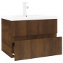 Mueble de baño con lavabo madera contrachapada marrón roble de vidaXL, Tocadores de baño - Ref: Foro24-3152869, Precio: 168,1...