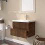 Mueble de baño con lavabo madera contrachapada marrón roble de vidaXL, Tocadores de baño - Ref: Foro24-3152869, Precio: 168,1...