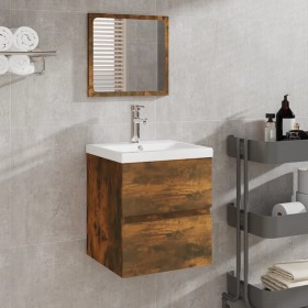 Vanity cabinet with sink and smoked oak mirror by vidaXL, bathroom vanities - Ref: Foro24-3114176, Price: 135,99 €, Discount: %