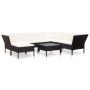 Set muebles de jardín 8 piezas y cojines ratán sintético negro de vidaXL, Conjuntos de jardín - Ref: Foro24-48952, Precio: 56...