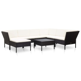 8-piece garden furniture set and black synthetic rattan cushions by vidaXL, Garden sets - Ref: Foro24-48952, Price: 564,57 €,...