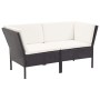 Set muebles de jardín 8 piezas y cojines ratán sintético negro de vidaXL, Conjuntos de jardín - Ref: Foro24-48952, Precio: 56...