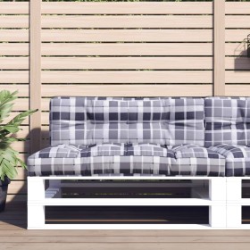 Gray plaid fabric pallet sofa cushion 120x40x12 cm by vidaXL, Cushions for chairs and sofas - Ref: Foro24-314482, Price: 27,2...