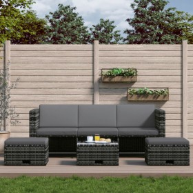 4-teiliges Gartenmöbel-Set und graue synthetische Rattankissen von vidaXL, Gartensets - Ref: Foro24-48145, Preis: 472,99 €, R...