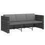 Set de muebles de jardín 4 pzas y cojines ratán sintético gris de vidaXL, Conjuntos de jardín - Ref: Foro24-48145, Precio: 50...