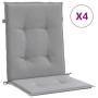 Garden chair cushion low backrest 4 pcs gray Oxford fabric by vidaXL, Cushions for chairs and sofas - Ref: Foro24-47551, Pric...