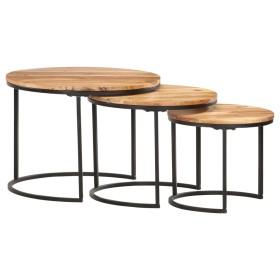 Stackable tables 3 units solid acacia wood by vidaXL, Coffee table - Ref: Foro24-286185, Price: 105,99 €, Discount: %