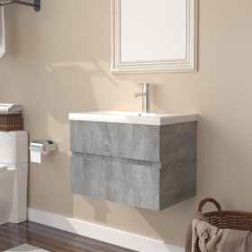 Sonoma gray plywood bathroom cabinet with sink by vidaXL, bathroom vanities - Ref: Foro24-3152868, Price: 167,69 €, Discount: %