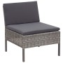 Set de muebles de jardín 8 pzas y cojines ratán sintético gris de vidaXL, Conjuntos de jardín - Ref: Foro24-48954, Precio: 55...