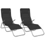 Folding lounger 2 pcs textilene steel with black coating by vidaXL, Loungers - Ref: Foro24-360172, Price: 153,28 €, Discount: %