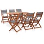 Garden dining set 7 pieces eucalyptus wood gray textilene by vidaXL, Garden sets - Ref: Foro24-278911, Price: 532,75 €, Disco...