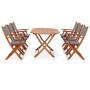 Garden dining set 7 pieces eucalyptus wood gray textilene by vidaXL, Garden sets - Ref: Foro24-278911, Price: 532,75 €, Disco...