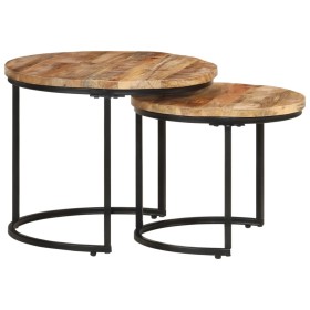 Stackable tables 2 units rough mango wood by vidaXL, Coffee table - Ref: Foro24-337999, Price: 84,77 €, Discount: %