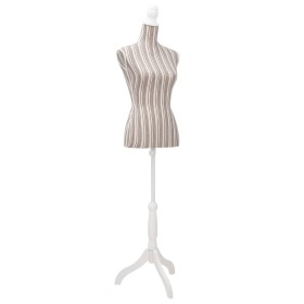 White cotton female bust mannequin with stripes by vidaXL, Gallants at night - Ref: Foro24-30031, Price: 76,99 €, Discount: %