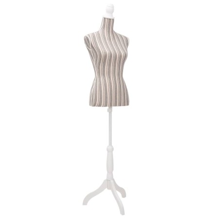 Maniquí de busto de mujer algodón blanco con rayas de vidaXL, Galanes de noche - Ref: Foro24-30031, Precio: 83,37 €, Descuent...