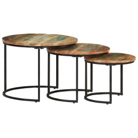 Stackable tables, 3 units, solid recycled wood table by vidaXL, Coffee table - Ref: Foro24-338003, Price: 109,46 €, Discount: %