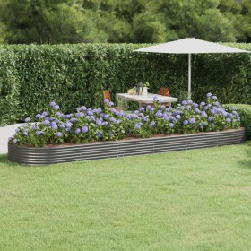 Jardinera arriate acero recubrimiento polvo gris 523x140x36 cm de vidaXL, Maceteros y jardineras - Ref: Foro24-319044, Precio...