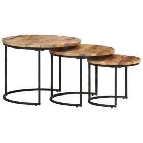 Stackable tables 3 units rough mango wood by vidaXL, Coffee table - Ref: Foro24-338002, Price: 137,04 €, Discount: %