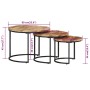 Stackable tables 3 units rough mango wood by vidaXL, Coffee table - Ref: Foro24-338002, Price: 137,47 €, Discount: %