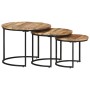 Stackable tables 3 units rough mango wood by vidaXL, Coffee table - Ref: Foro24-338002, Price: 137,47 €, Discount: %