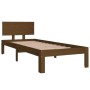 Estructura cama madera maciza individual marrón miel 75x190 cm de vidaXL, Camas y somieres - Ref: Foro24-810458, Precio: 100,...