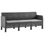 Set de muebles de jardín 3 pzas cojines PP ratán gris antracita de vidaXL, Conjuntos de jardín - Ref: Foro24-3079678, Precio:...