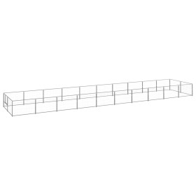 Silver kennel 20 m² steel by vidaXL, Dog kennels and fences - Ref: Foro24-3082126, Price: 367,42 €, Discount: %