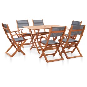 Garden dining set 7 pieces solid wood eucalyptus gray by vidaXL, Garden sets - Ref: Foro24-278908, Price: 533,99 €, Discount: %