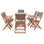 Garden dining set 7 pieces solid wood eucalyptus gray by vidaXL, Garden sets - Ref: Foro24-278908, Price: 533,34 €, Discount: %