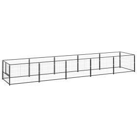 Steel kennel 5 m² black by vidaXL, Dog kennels and fences - Ref: Foro24-3082095, Price: 216,92 €, Discount: %