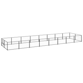 Steel kennel 16 m² black by vidaXL, Dog kennels and fences - Ref: Foro24-3082115, Price: 345,42 €, Discount: %