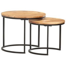 Stackable tables 2 units solid acacia wood by vidaXL, Coffee table - Ref: Foro24-286186, Price: 78,27 €, Discount: %