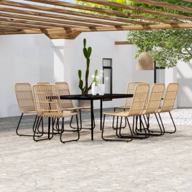 9-piece oak-colored garden dining set by vidaXL, Garden sets - Ref: Foro24-3099178, Price: 1,00 €, Discount: %